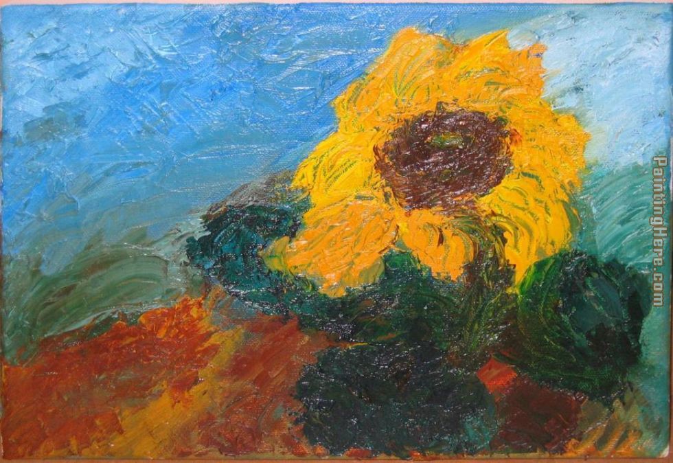 sunflower I painting - Unknown Artist sunflower I art painting